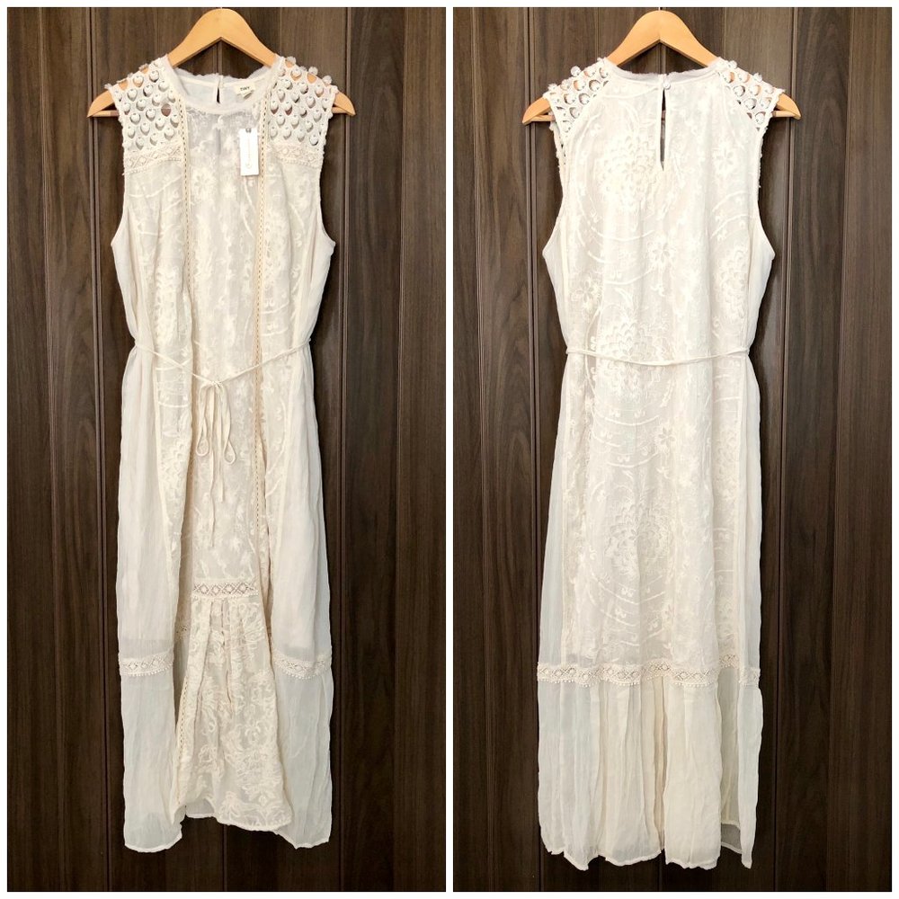 Anthropologie Cream Maxi Dress - Picture 3 of 8